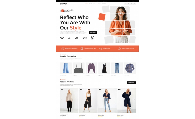 CSS时尚服饰在线商城网站模板